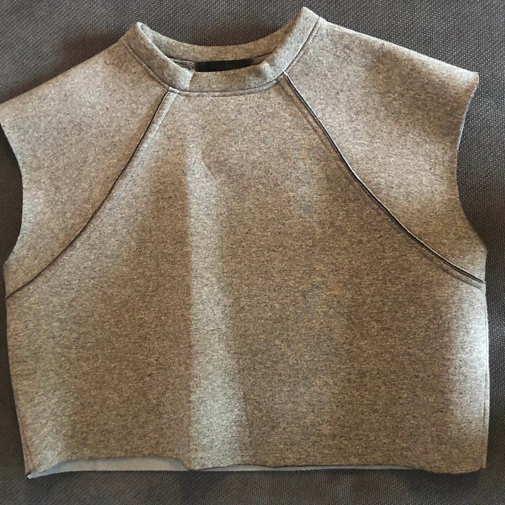 MNML Couture Grey Crop Top Size Small